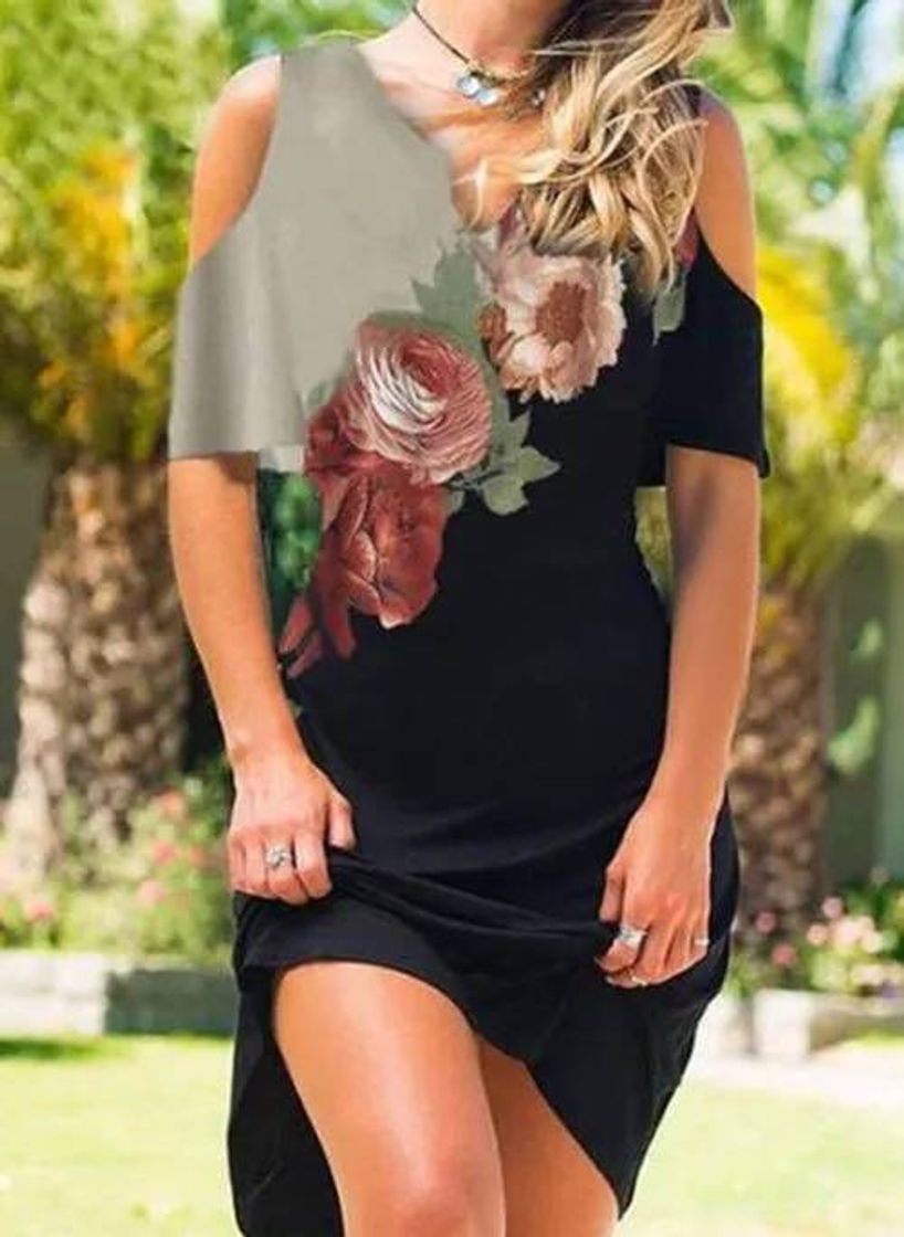 Moda Vestido Casual Floral