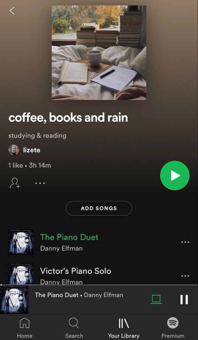 Music coffee, books and rain