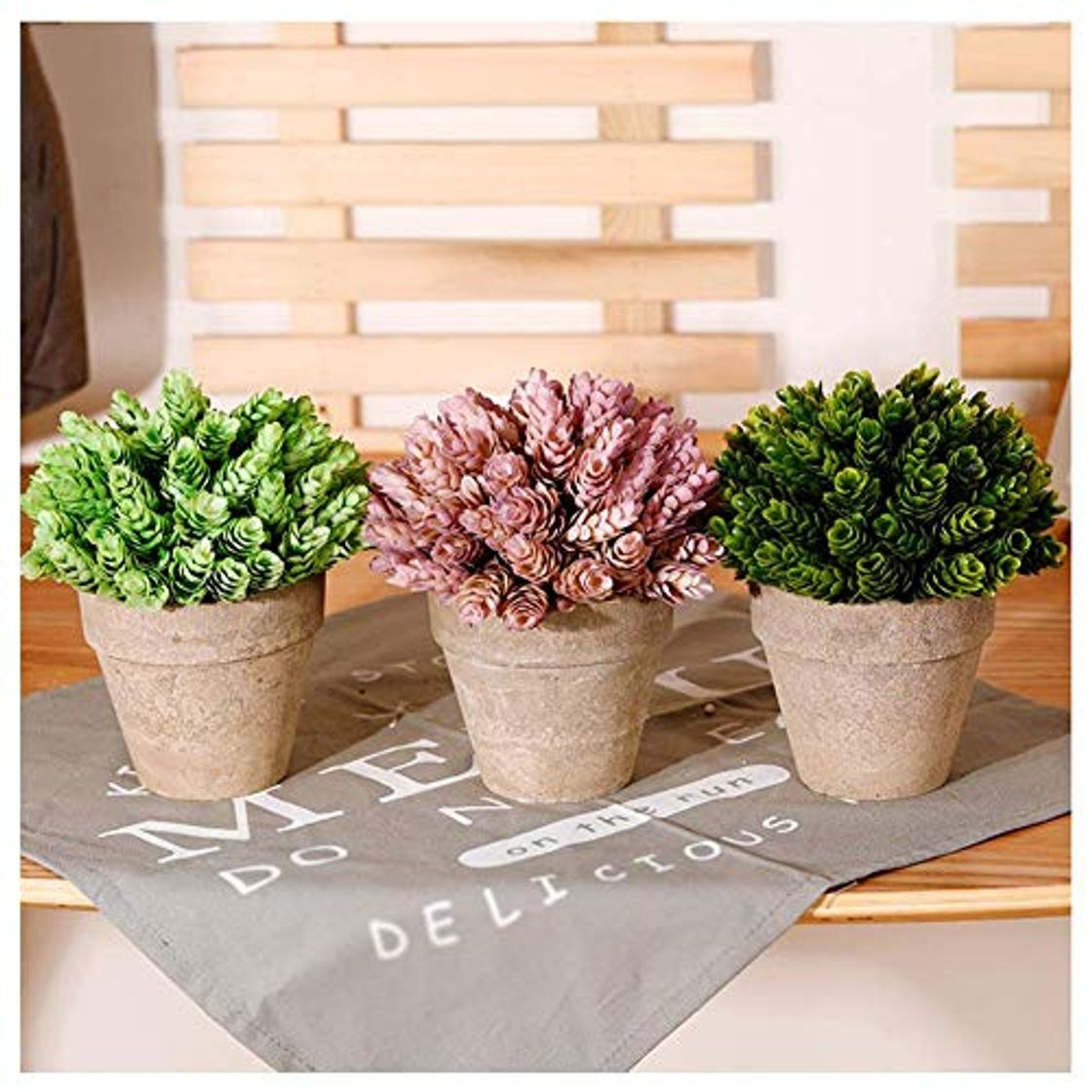 Producto ZHENAO Artificial Potted Plantas Artificiales Simulación Árboles de Césped Pequeños Bonsai Potted Plantas Adornos Patrones Falsos Potted para Uso Exterior E Interior C Planta artifi