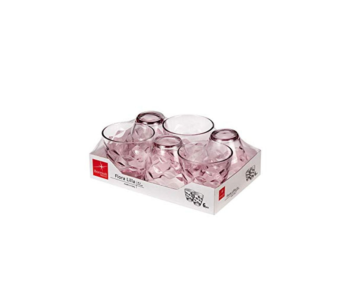 Products Bormioli Rocco Flora – Juego de 6 Vasos de Agua de Cristal de Color Rosa