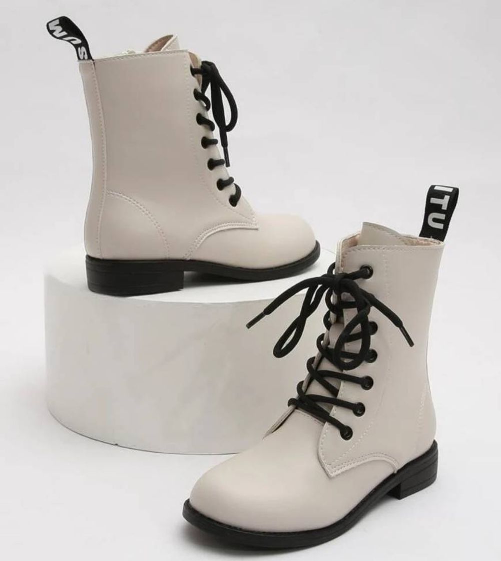 Moda Bota Coturno branco