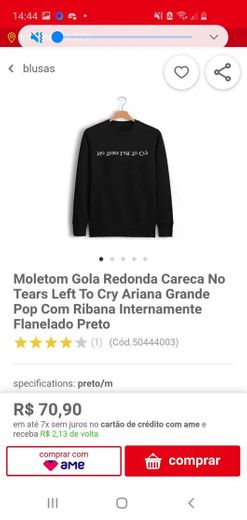 Moletom no tears left to cry 