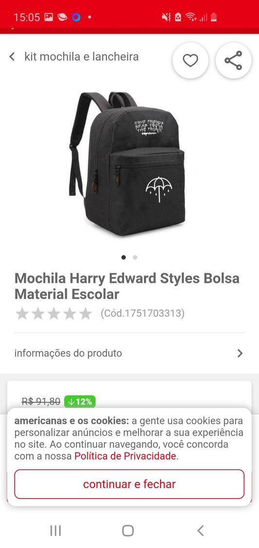 Moda Mochila escolar ONE DIRECTION