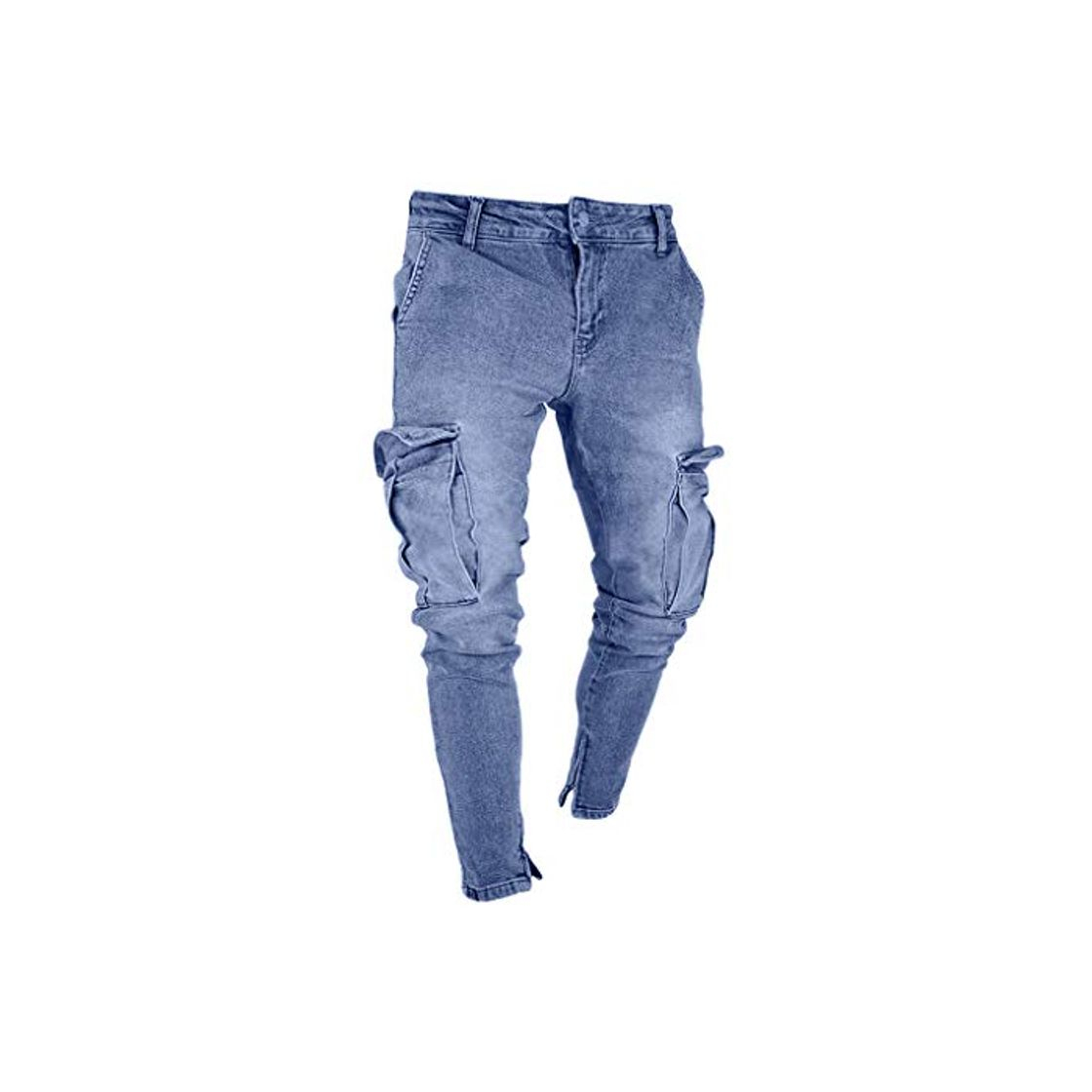 Moda LANSKIRT_Pantalones de Deporte Hombre Multibolsillos Jeans de Mezclilla de Bolsillo con Cremallera de Moda para Hombres Pantalones de Chandal Ropa de Otoño Invierno