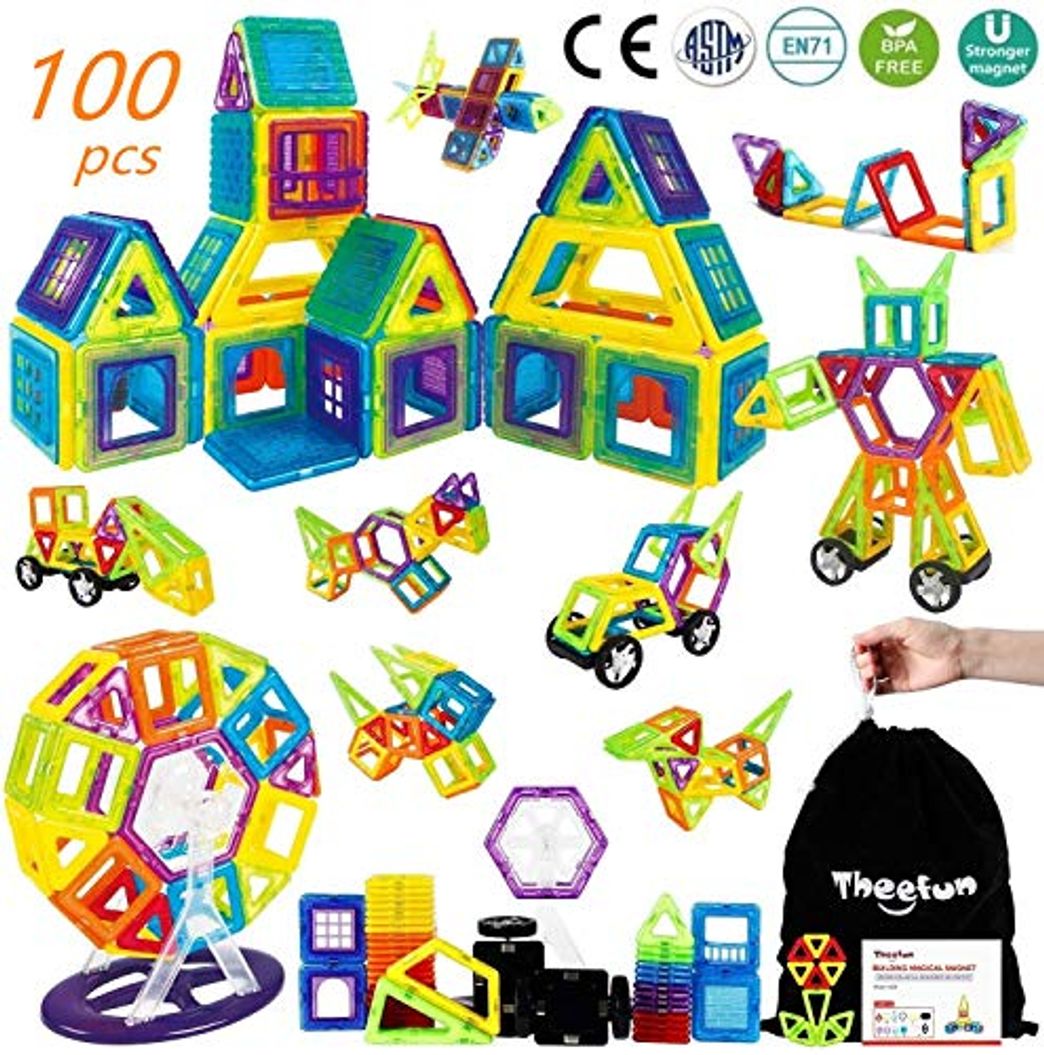 Productos Theefun® Bloques de Construcción Magnéticos Set Arco Iris con 100 Piezas Inspira