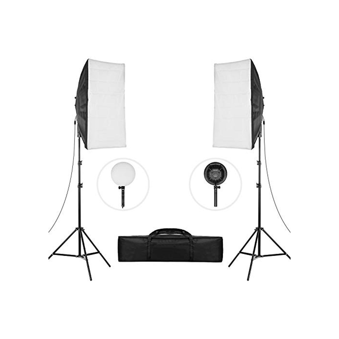 Electrónica Andoer Softbox Kit lluminación Fotografia Estudio con Softbox de 20*28in,2 Luz LED