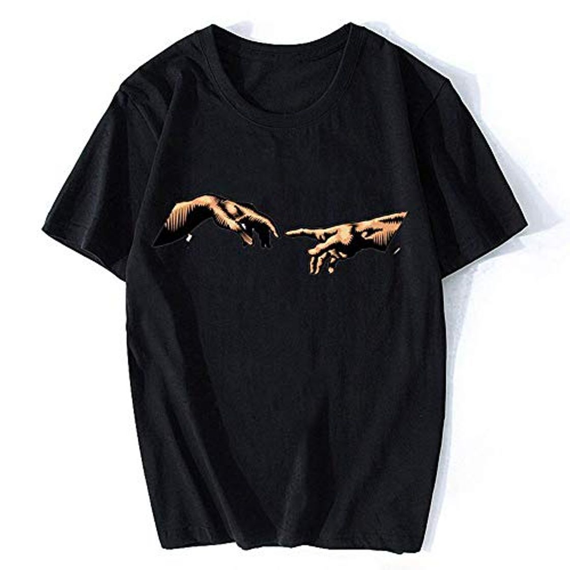 Social Michelangelo Hands Camiseta T Shirt Ulzzang Vintage Mujer-Men Aesthetic Tshirt 90s T-Shirt
