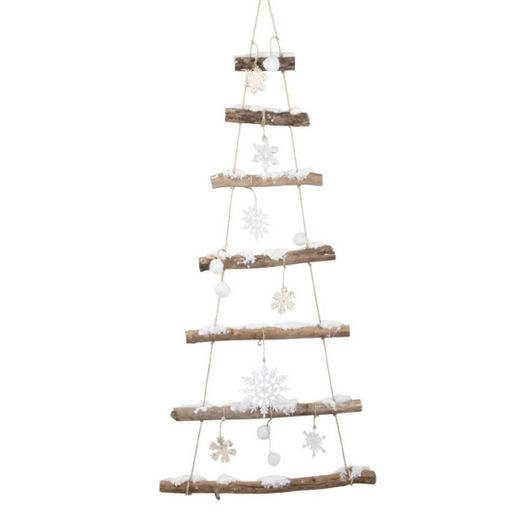 Decoración de Navidad de árbol de abedul con copos de nieve