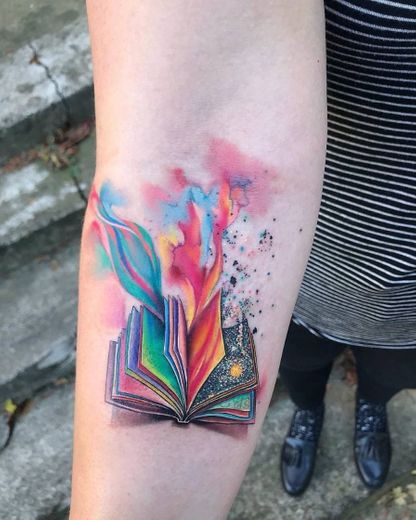 Book tattoo color