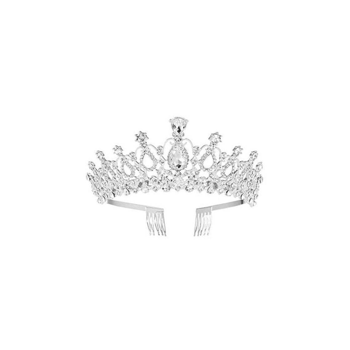 Producto MaoXinTek Diadema Corona Tiara con Peine Hairband de Cristal Diamantes de imitación