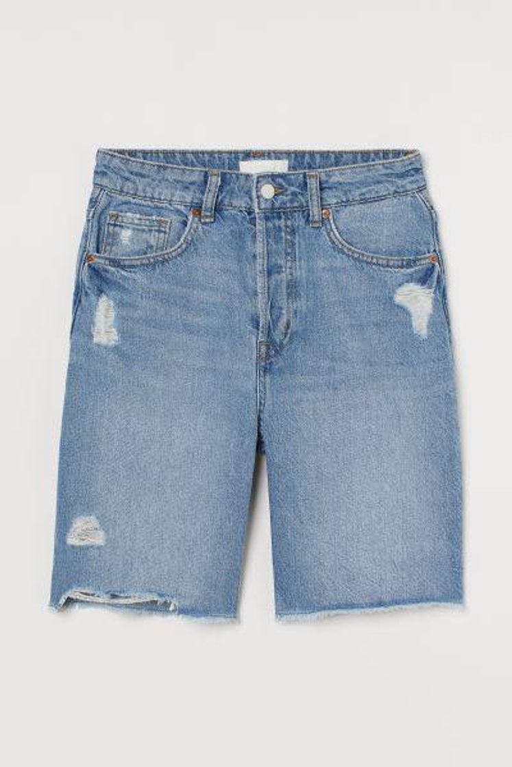 Social Bermudas High Waist - Azul denim claro - MUJER