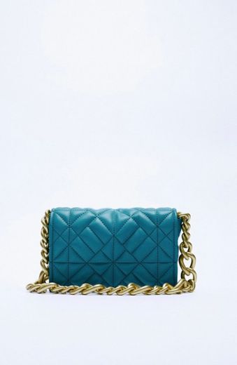 Bolso azul pequeño cadena Zara 