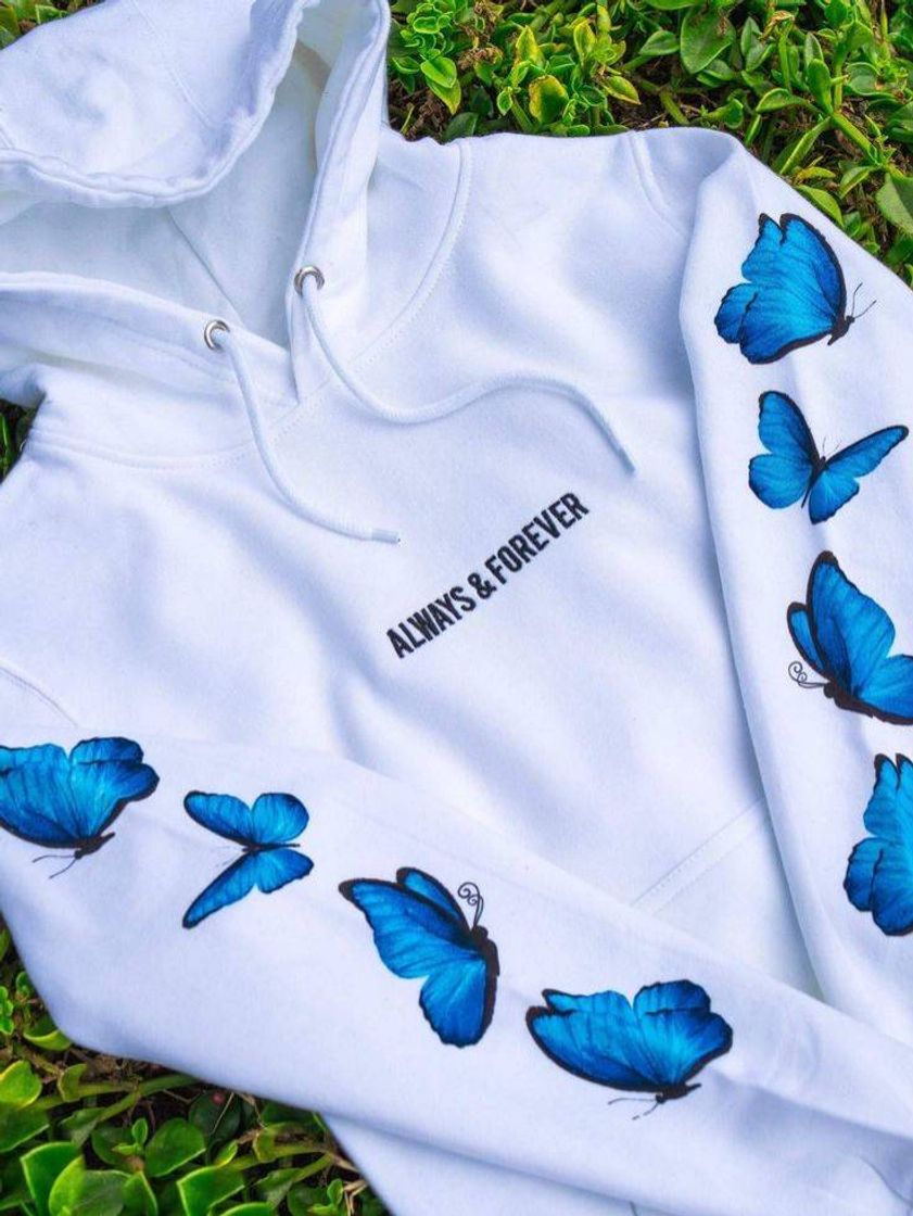 Moda Blue Butterfly Hoodie