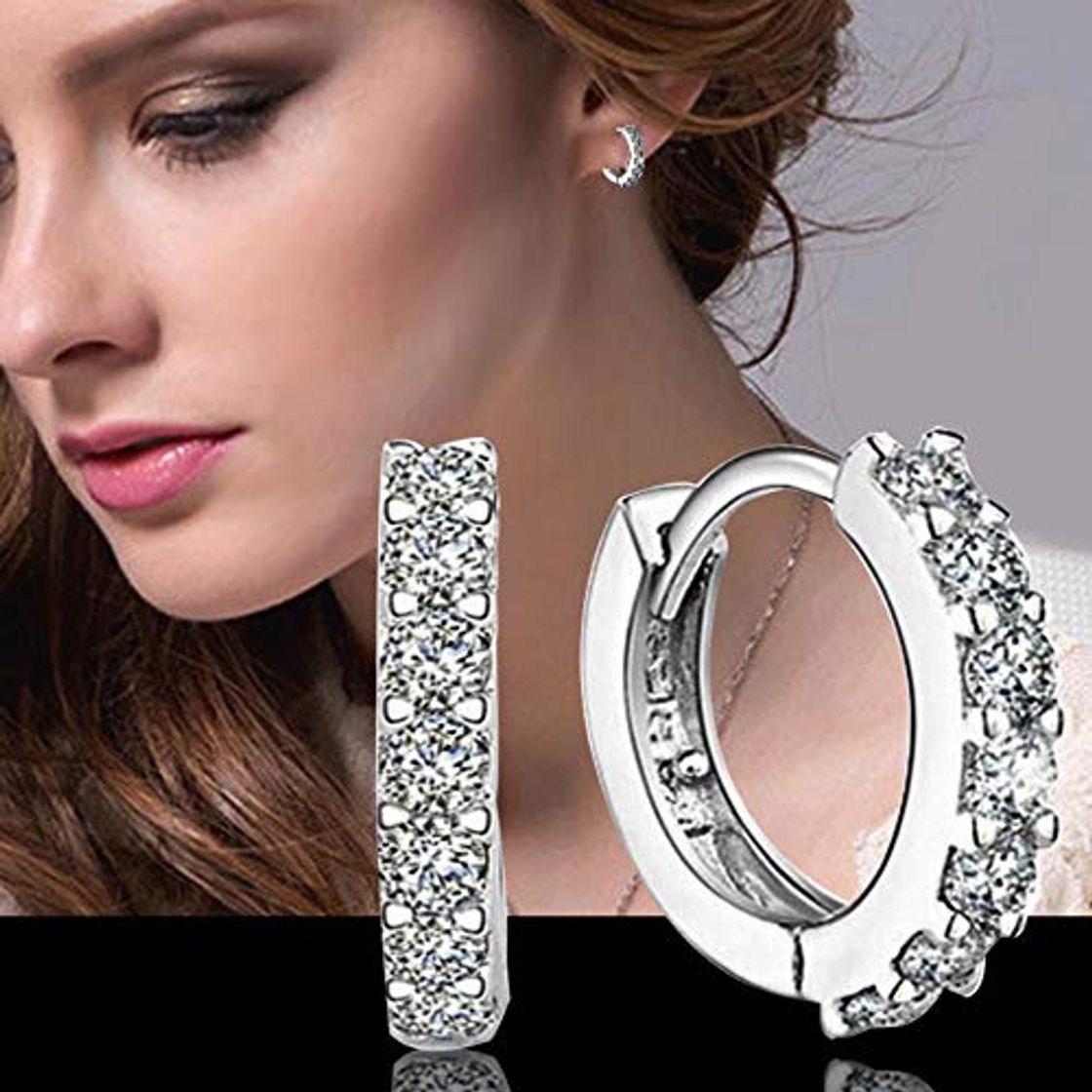 Fashion MUATE 925 Pendientes hipoalergénicos de Plata esterlina Pendiente del Perno Prisionero del zircón para Las Mujeres de la Muchacha Joyas Simples Brincos Joyas De Plata 925 EH056