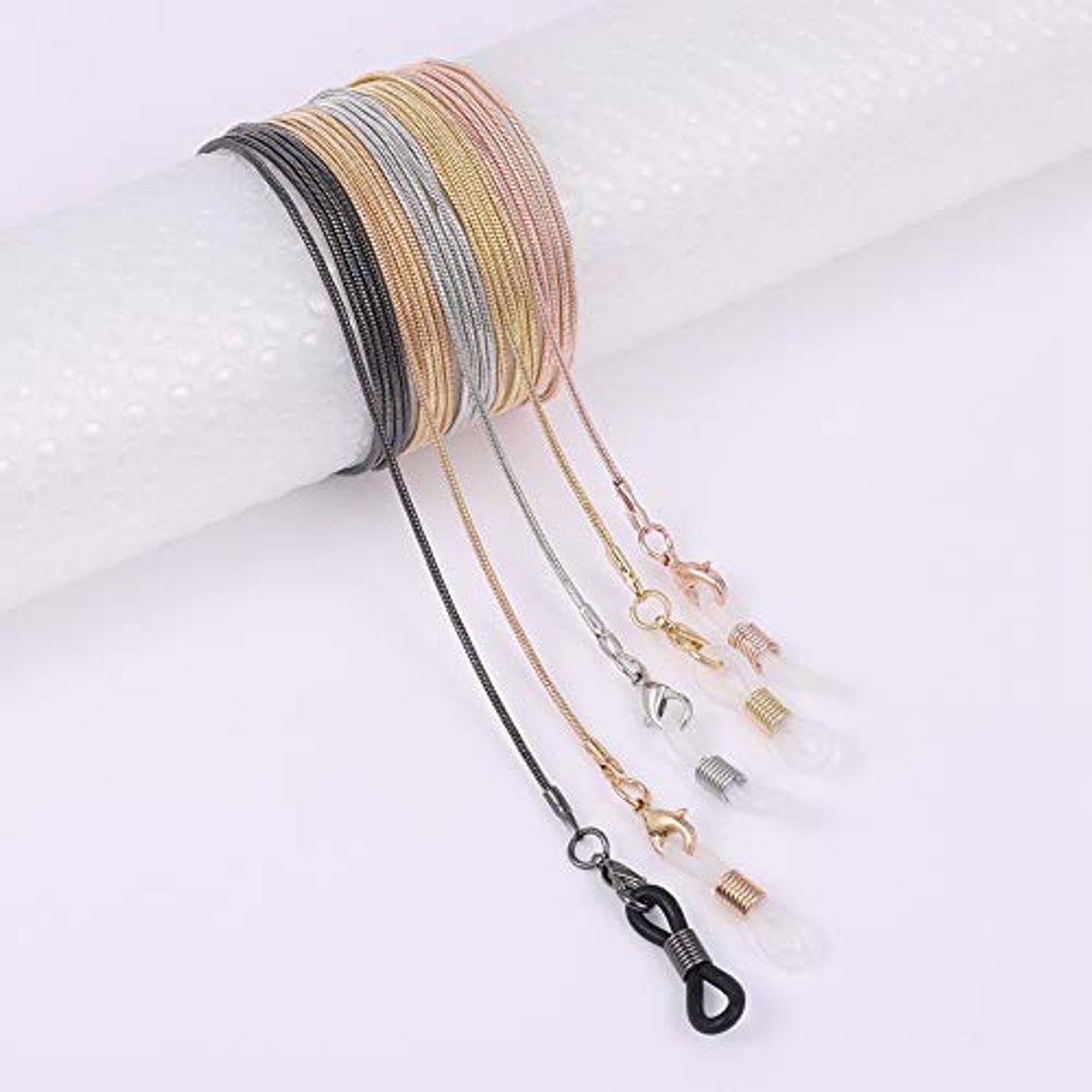 Social Opopark 5 Piezas Gafas Cadena Gafas Cadena Fija Gafas de Sol Cadena Metal Rosegold Correa de Retención