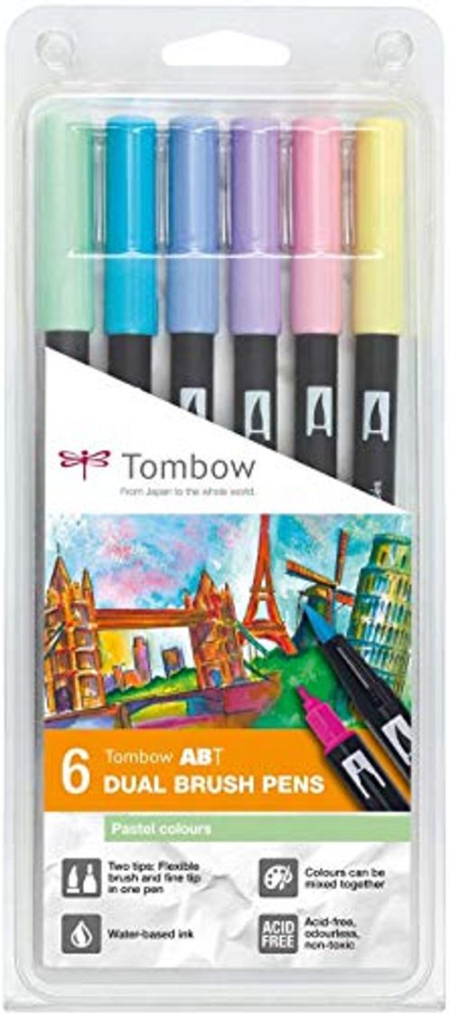 Social Set De 6 Rotuladores Dual Brush Colores Pastel Tombow