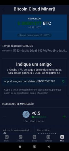 App de mineração de cripto moeda