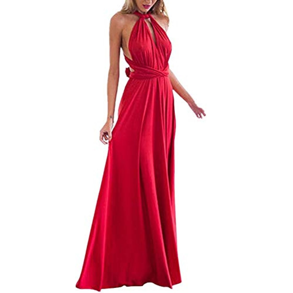 Social Lover-Beauty Vestido Largo Elegante Mujer Sexy Verano Fiesta Hombro Descubierto y Sin