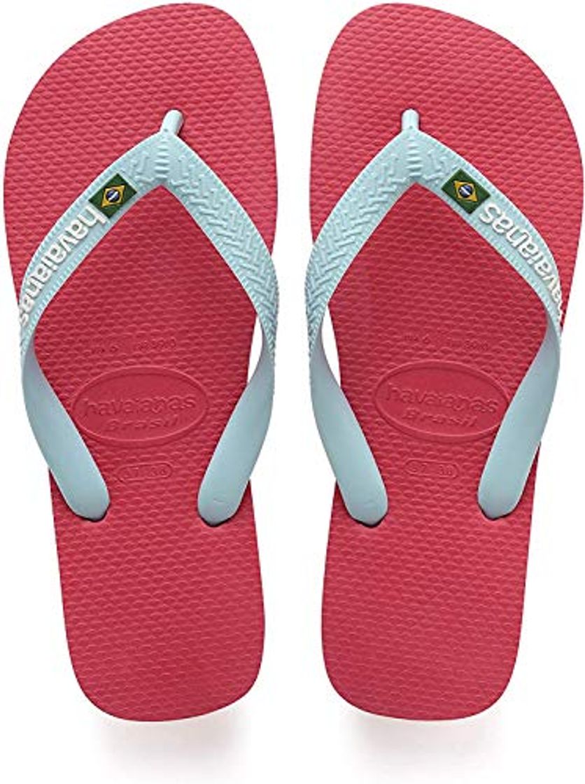 Fashion Havaianas Brasil Logo, Chanclas Unisex Adulto, Rosa