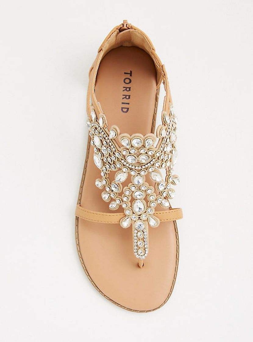 Fashion Gemstone T-Strap Sandals