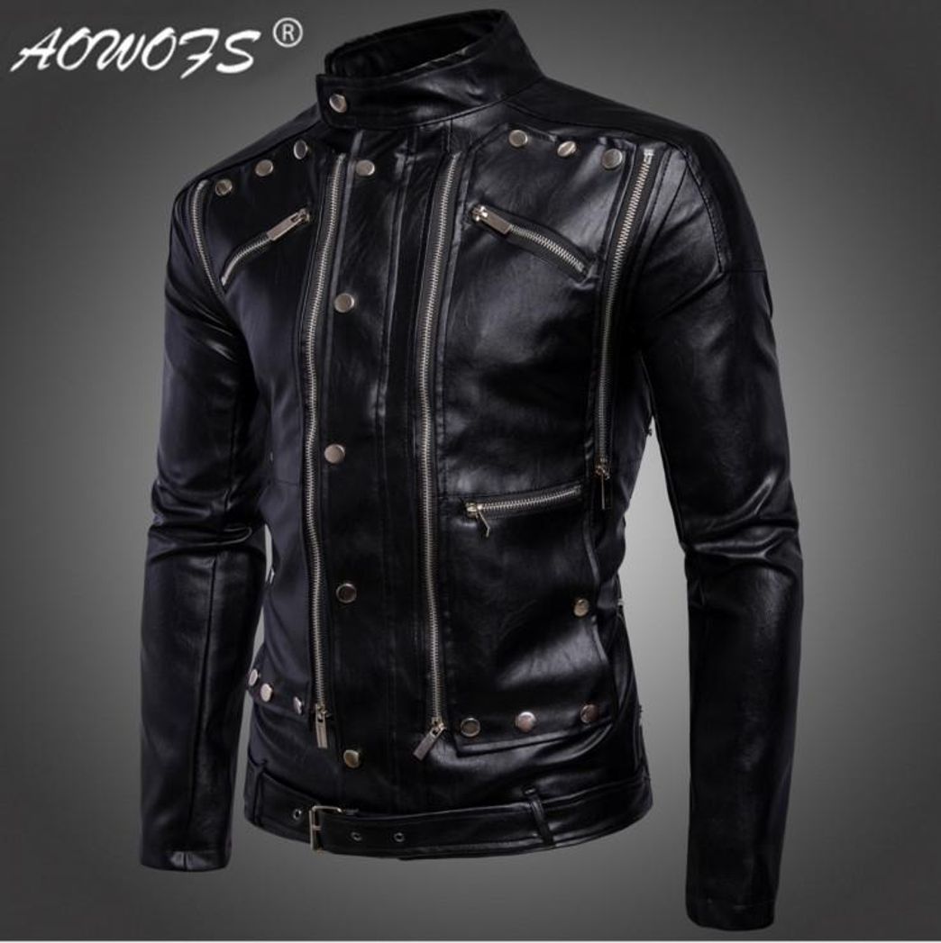 Moda Chaqueta de la motocicleta 5XL Chaquetas de los hombres Negro Jaqueta de Couro Masculina Outwear Masculino PU Cuero Abrigos