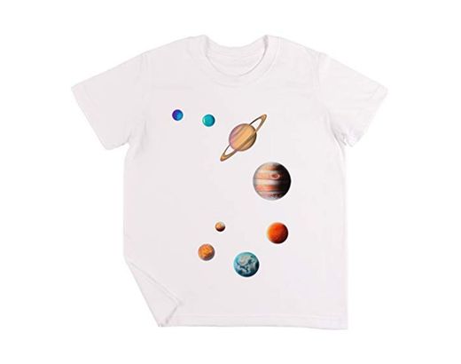 Solar Sistema Niños Chicos Chicas Unisexo Camiseta Blanco