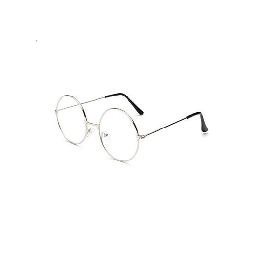rosenice redondo gafas Unisex Retro lente transparente gafas Ultra Light para cosplay
