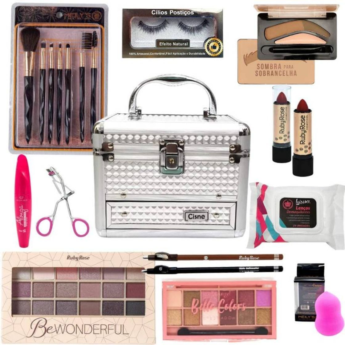 Fashion Maleta pequena com kit de maquiagem para olhos Ruby Rose

