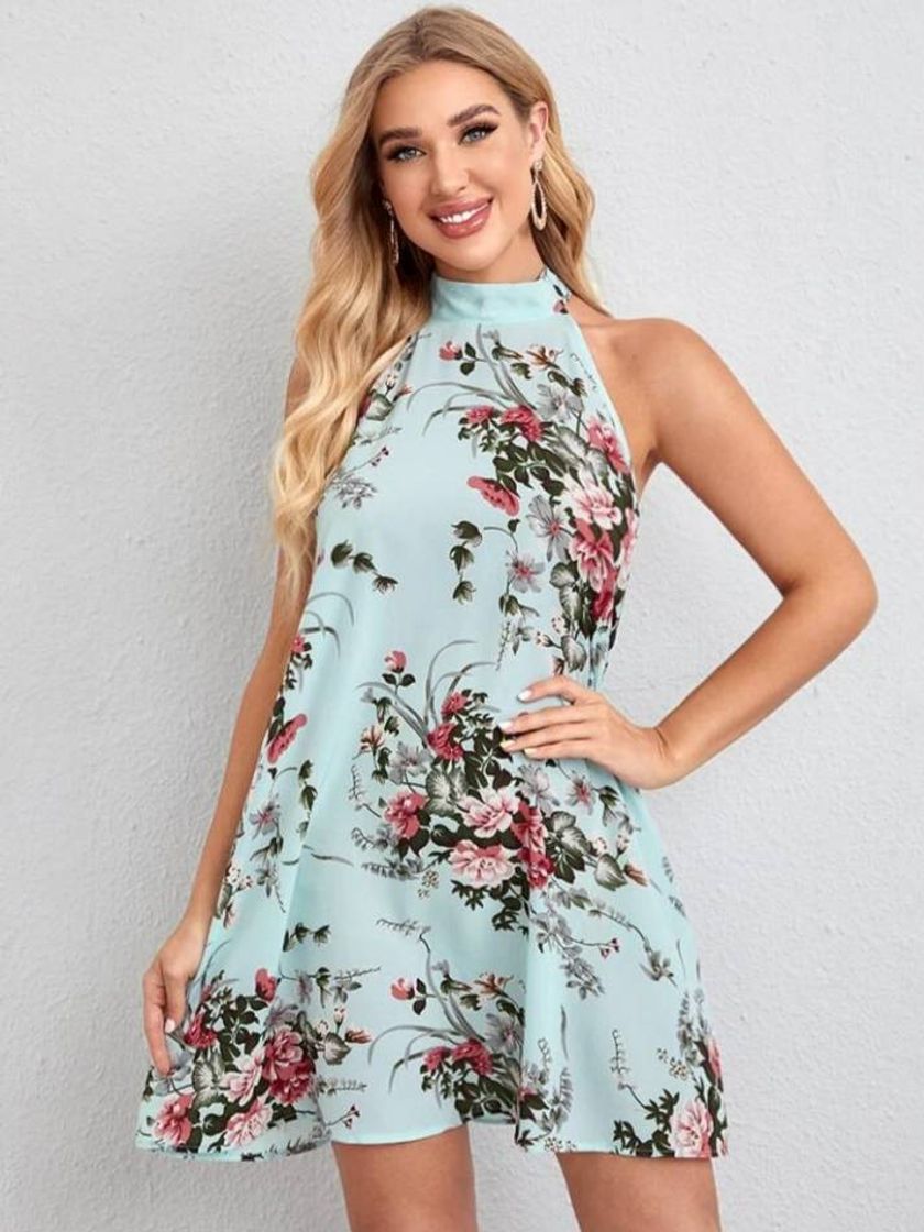 Moda Vestido tie back floral