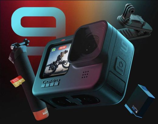 Câmera GoPro HERO9 Black à Prova D'água com LCD Frontal