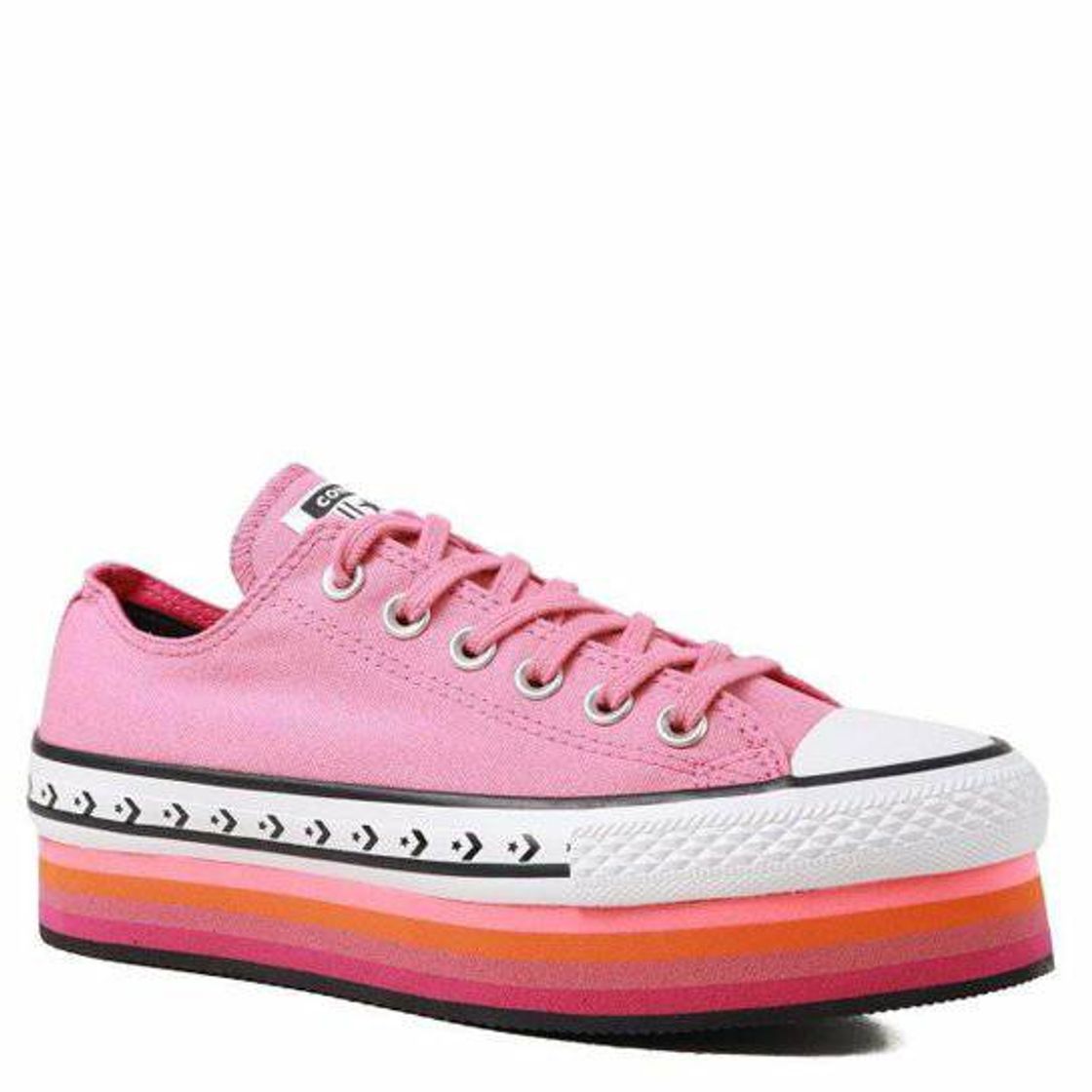 Fashion Tênis all star rosa plataforma