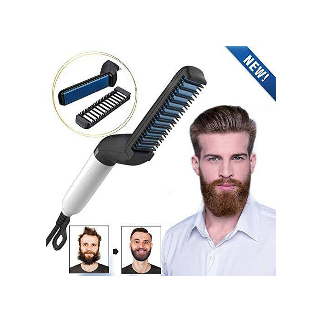 Product Modelador de Barba Pente Alisador Chapinha para Barba