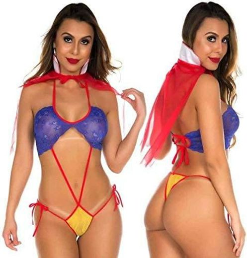 Fantasia Sensual Feminina Branca de Neve Sexy Lingerie Eróti