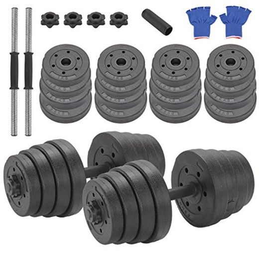 MultiWare levantamiento de peso de 30 kg ajustable mancuerna Barbell Bar & Juego De Pesas