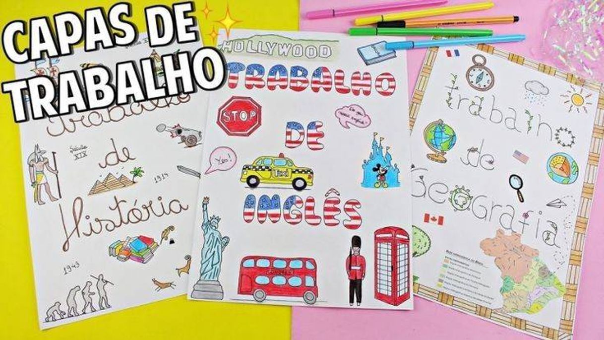 Fashion Capas de trabalho escolar 📚😍