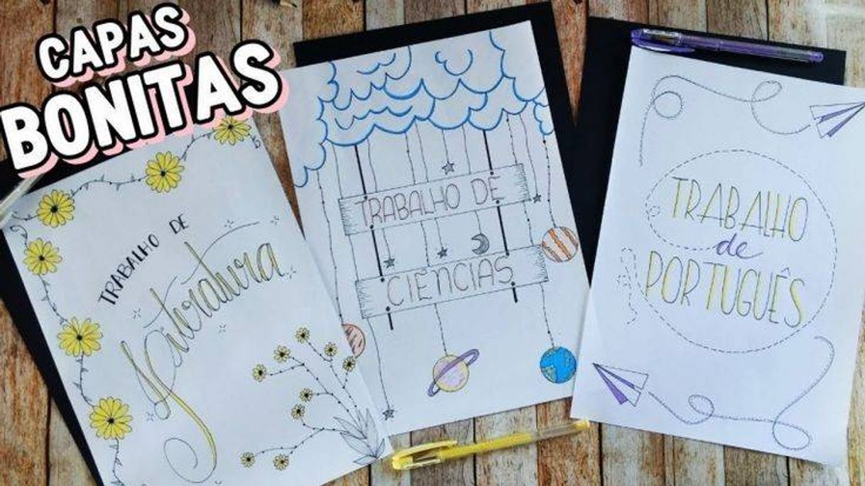 Fashion Capas de trabalho escolar 📚😍