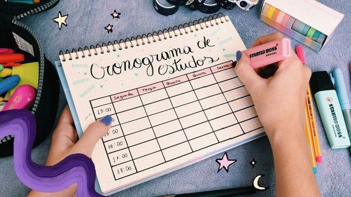 Moda  Cronograma de estudos 📚💙