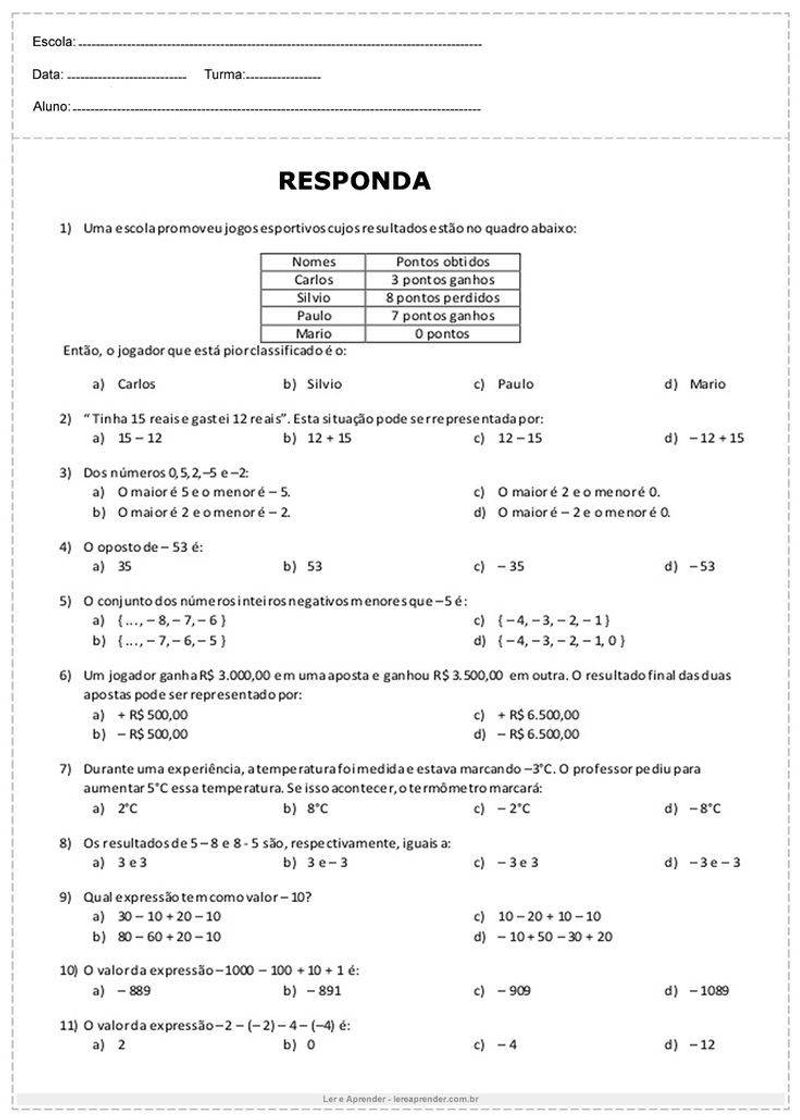 Moda Atividades do 7° ano 📚📝💙