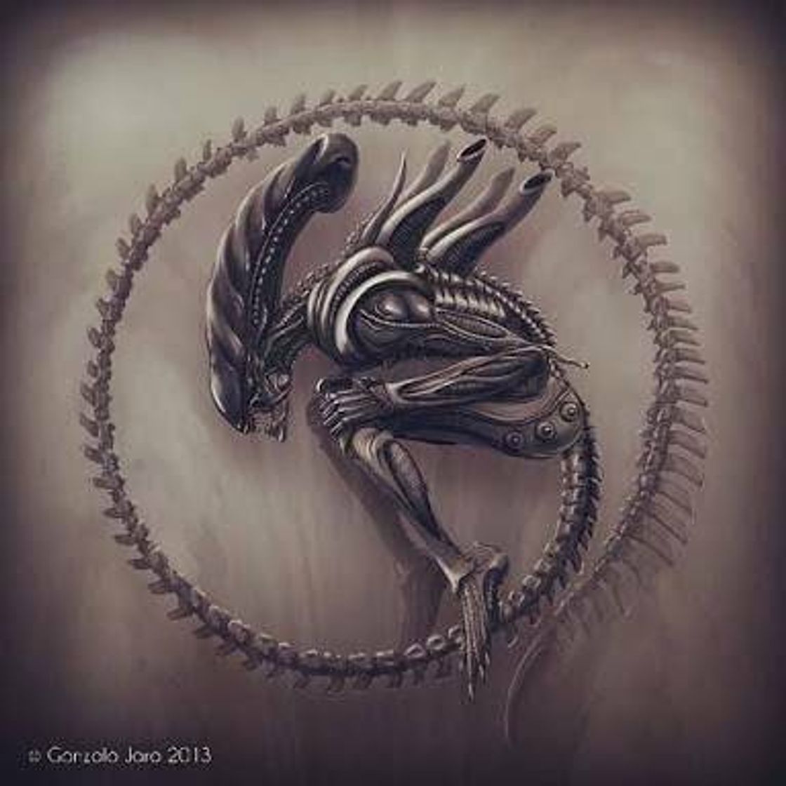 Fashion Tatuagem do Xenomorfo 