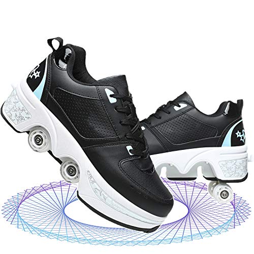 Social Hmlopx Botas De Patins Quadriláceos Ajustáveis Rodas De Patins Infantis Tênis Retráteis
