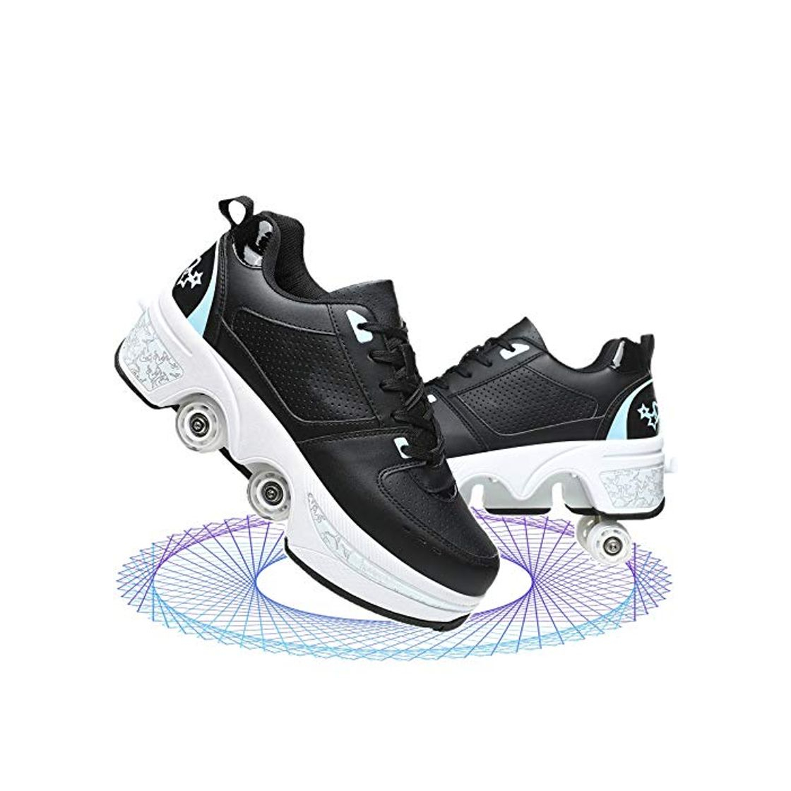Social Hmlopx Botas De Patins Quadriláceos Ajustáveis Rodas De Patins Infantis Tênis Retráteis