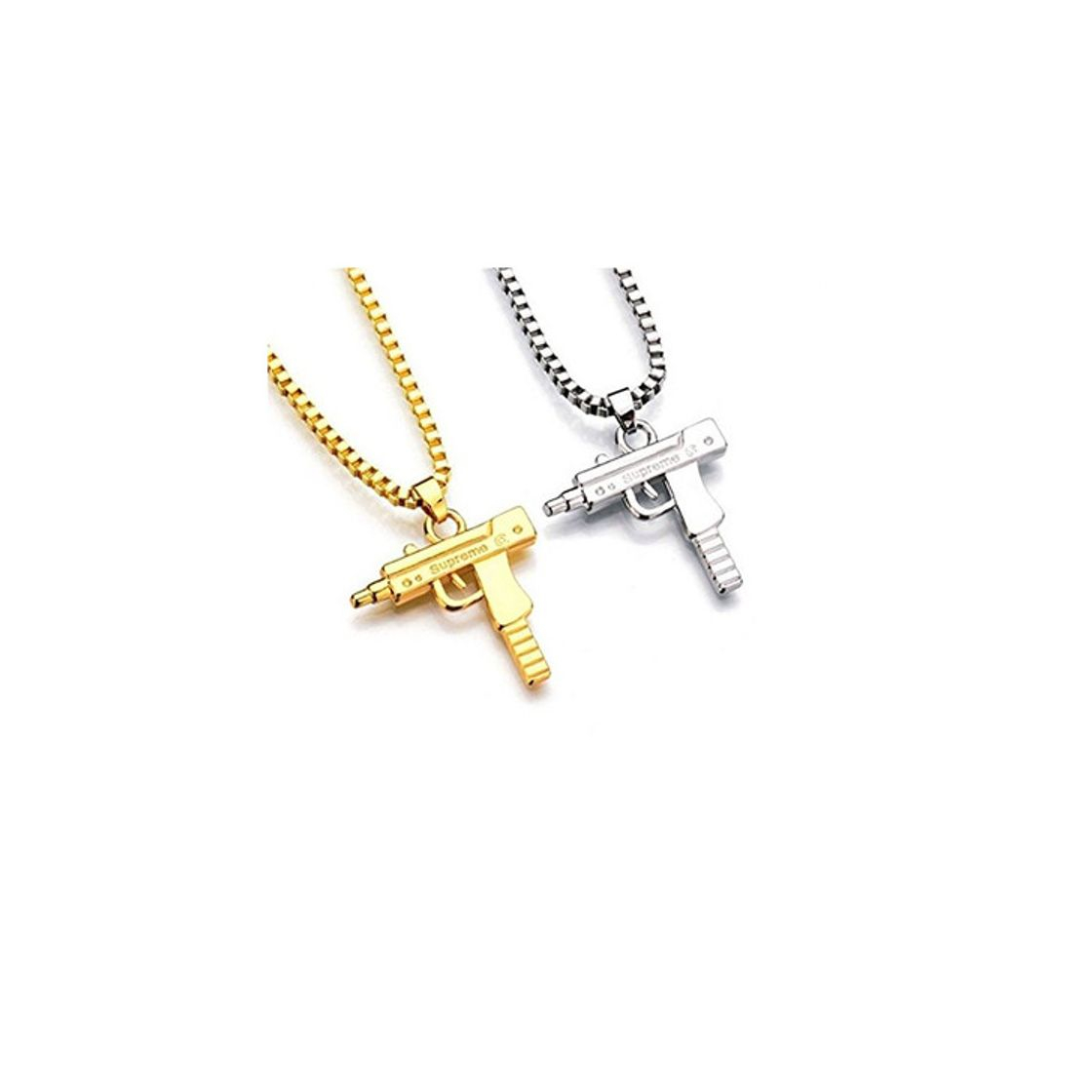 Fashion LikeforLoveJewellerys Supreme Uzi Machine Gun Pistol Necklace Pendant Chain Gold Silver Plated