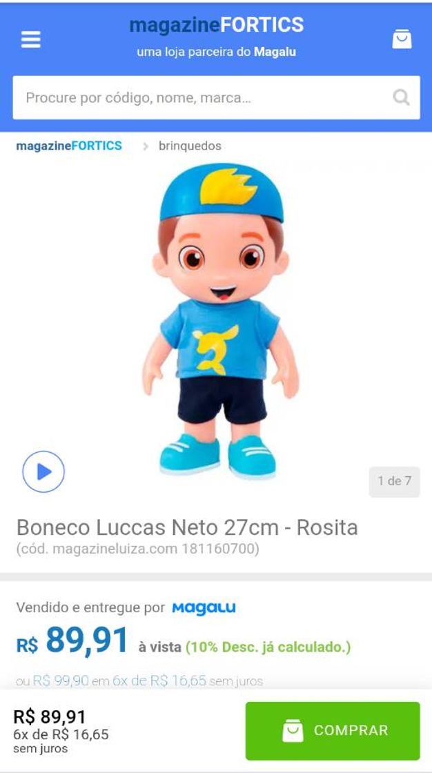 Moda Boneco Luccas Neto 27cm - Rosita

