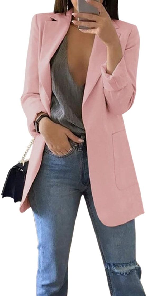 Product Mujer Blazer Traje De Chaqueta Ropa Trabajo Casual OL Oficina Negocio Solapa Manga Larga Bolsillo