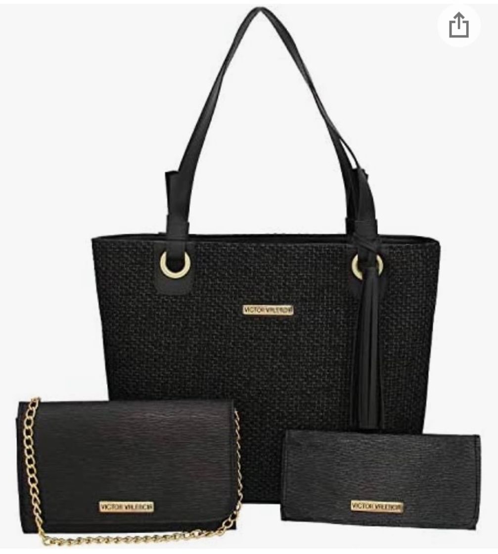 Moda Victor Valencia
Kit Bolsa Ilhós mais Corrente e Carteira 