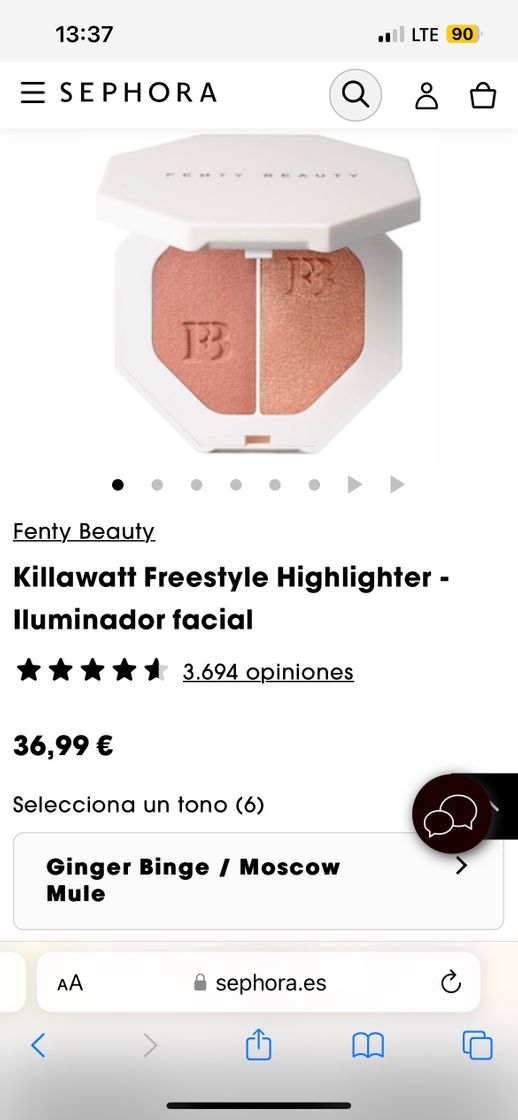 Belleza Iluminador colorete fenty beauty