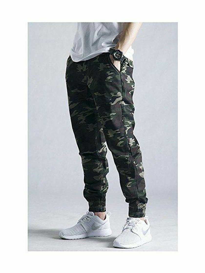 Moda Calsa moleton camuflado masculina