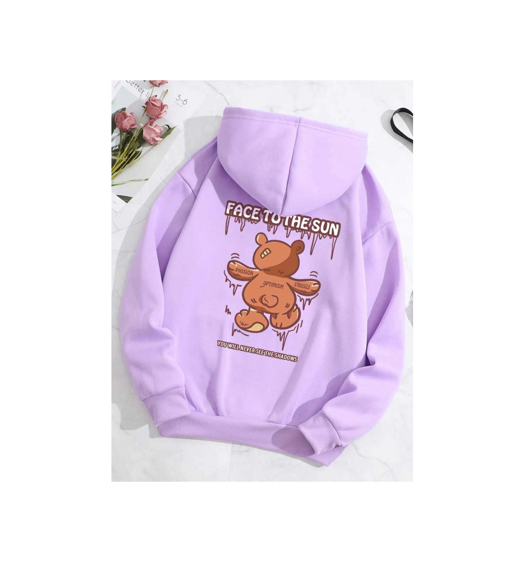 Fashion Moletom com gráfico de urso 80