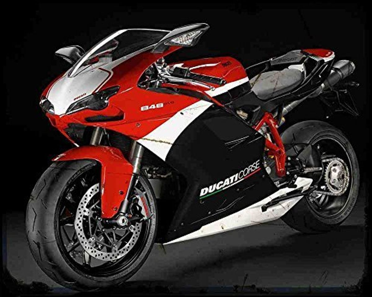 Elemento de la categoría hogar Ducati 848 EVO Corsa 12 4 A4 impresión fotográfica moto Vintage Años