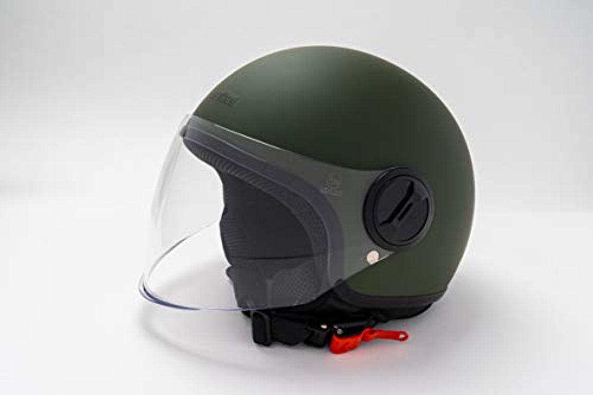 EXSENTIAL Demi Jet EX 631 VL verde mate Green Militar Matt Helme Casque Capacete Scooter Moto L